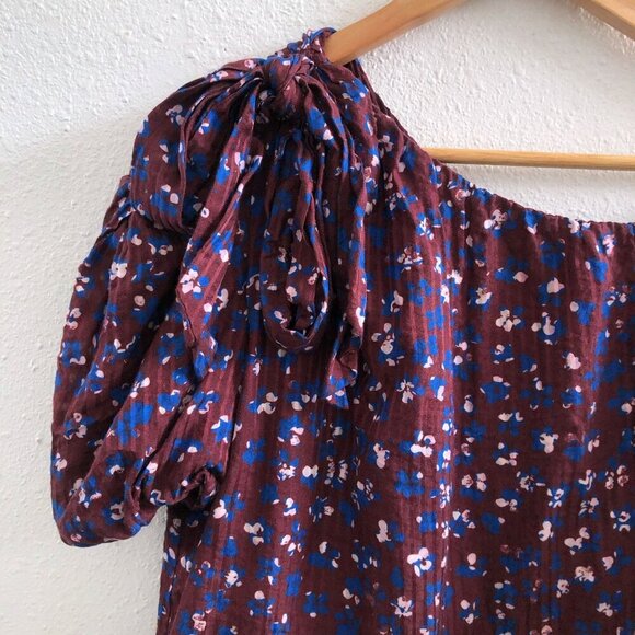 ULLA JOHNSON Floral Print One Shoulder Off Top XS Size - Picture 4 of 10